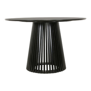 Τραπέζι Domonic  mdf σε μαύρη απόχρωση Φ120x75εκ - Pakobazaar