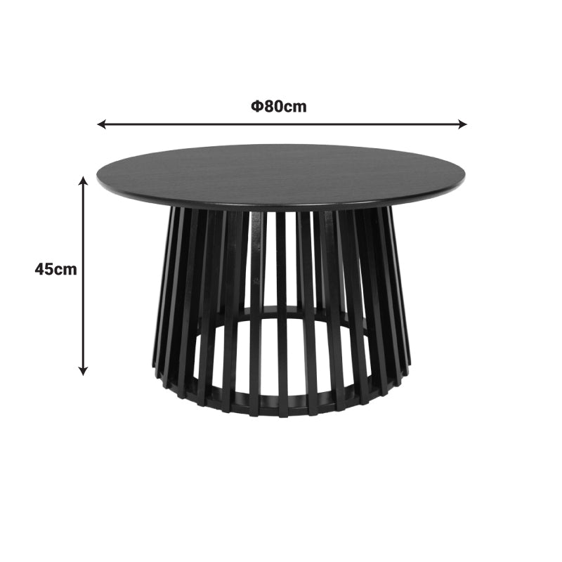 Τραπέζι σαλονιού Domonic  mdf σε μαύρη απόχρωση Φ80x45εκ - Pakobazaar