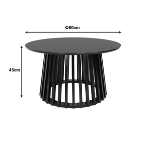Τραπέζι σαλονιού Domonic  mdf σε μαύρη απόχρωση Φ80x45εκ - Pakobazaar