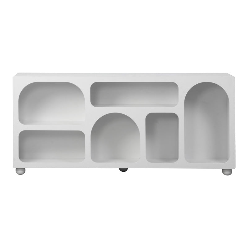 Μπουφές Emersi  με ράφια mdf σε λευκή απόχρωση 164x34x76εκ - Pakobazaar
