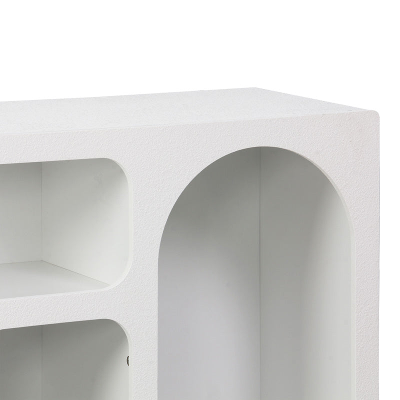 Μπουφές Emersi  με ράφια mdf σε λευκή απόχρωση 164x34x76εκ - Pakobazaar