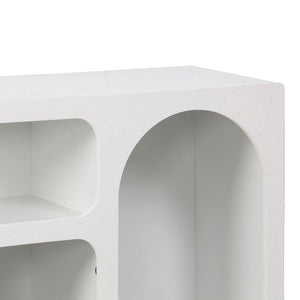 Μπουφές Emersi  με ράφια mdf σε λευκή απόχρωση 164x34x76εκ - Pakobazaar