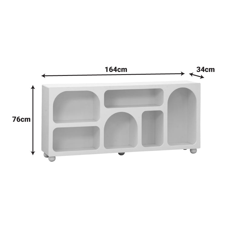 Μπουφές Emersi  με ράφια mdf σε λευκή απόχρωση 164x34x76εκ - Pakobazaar