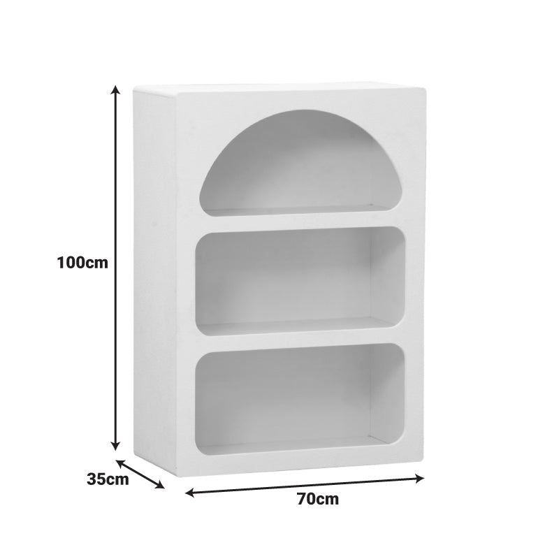 Βιβλιοθήκη-ραφιέρα Emersi  mdf σε λευκή απόχρωση 70x35x100εκ - Pakobazaar