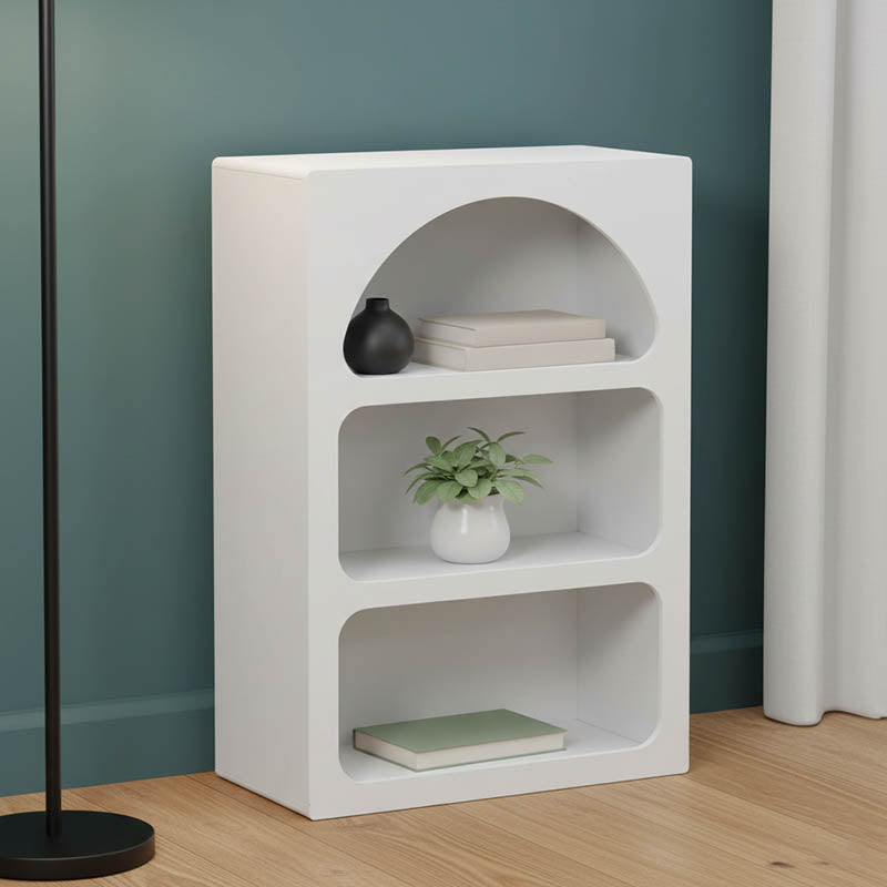 Βιβλιοθήκη-ραφιέρα Emersi  mdf σε λευκή απόχρωση 70x35x100εκ - Pakobazaar