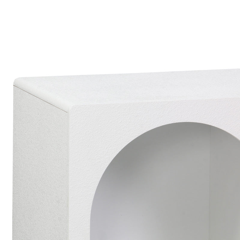 Μπουφές Emersi  με ράφια mdf σε λευκή απόχρωση 120x35x76εκ - Pakobazaar