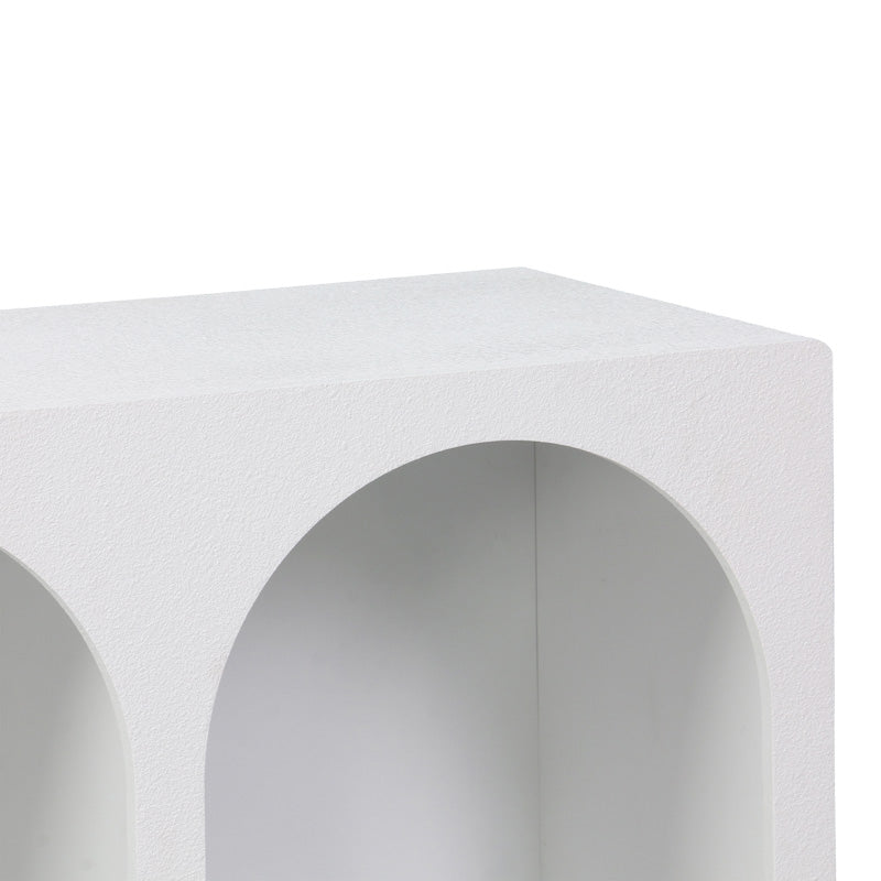 Μπουφές Emersi  με ράφια mdf σε λευκή απόχρωση 120x35x76εκ - Pakobazaar