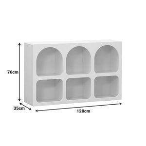 Μπουφές Emersi  με ράφια mdf σε λευκή απόχρωση 120x35x76εκ - Pakobazaar