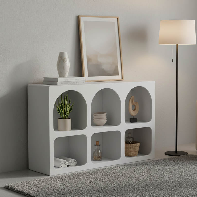 Μπουφές Emersi  με ράφια mdf σε λευκή απόχρωση 120x35x76εκ - Pakobazaar