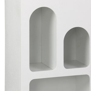 Βιβλιοθήκη Emersi  mdf σε λευκή απόχρωση 48x35x180εκ - Pakobazaar