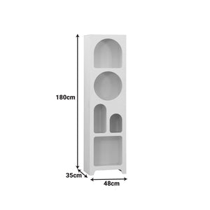 Βιβλιοθήκη Emersi  mdf σε λευκή απόχρωση 48x35x180εκ - Pakobazaar