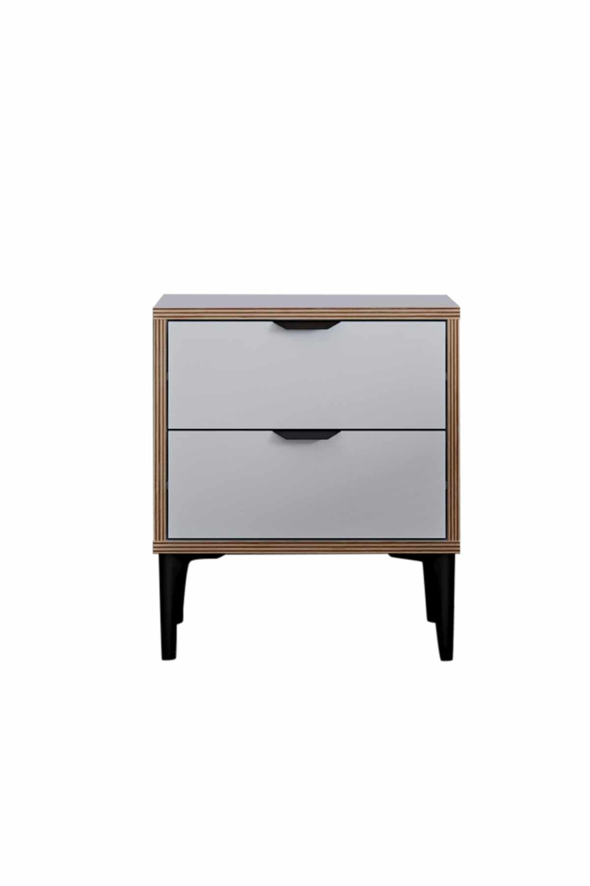 Κομοδίνο Longos Λευκό 45x40x52 εκ. Μελαμίνης
