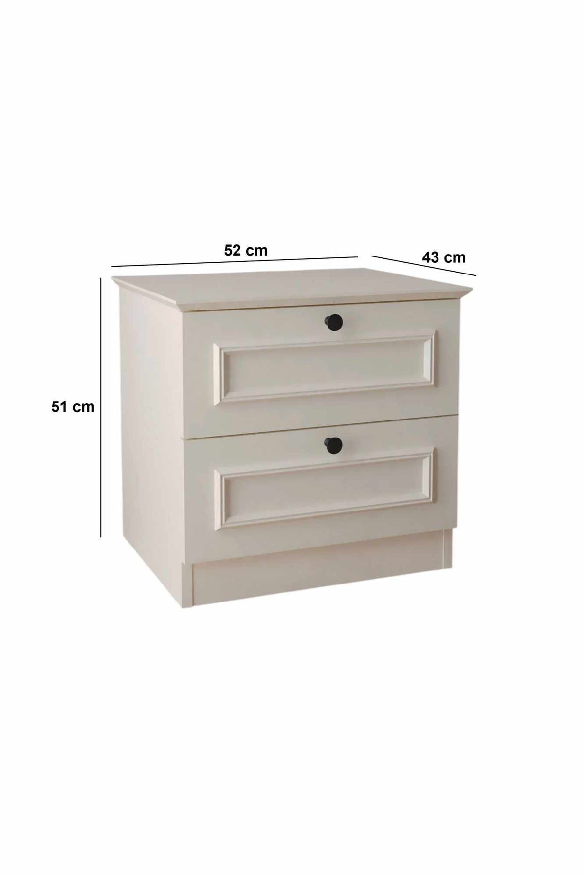 Κομοδίνο Athani Λευκό 52x43x51 εκ. Μελαμίνης