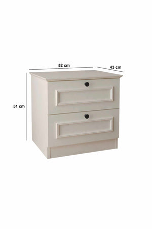 Κομοδίνο Athani Λευκό 52x43x51 εκ. Μελαμίνης