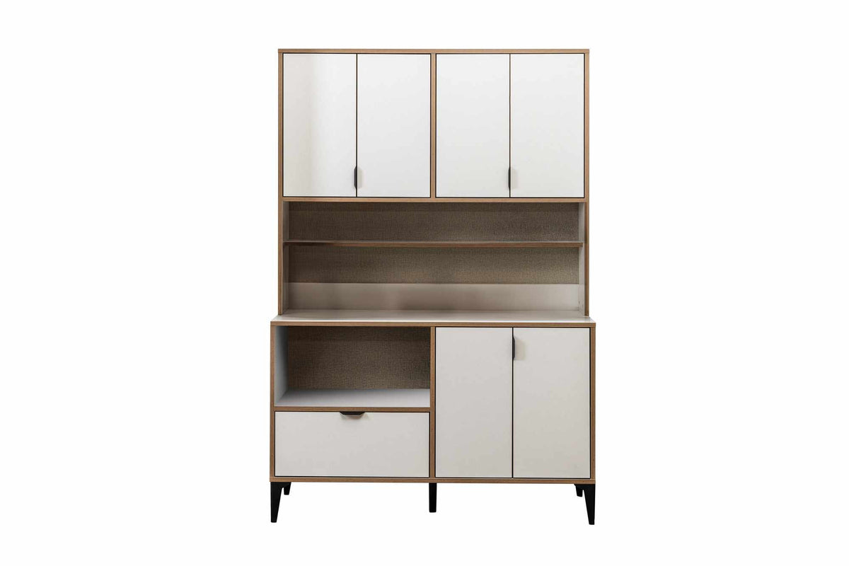 Στήλη Αποθήκευσης Longos Λευκό 127x44x190 εκ. Μελαμίνης