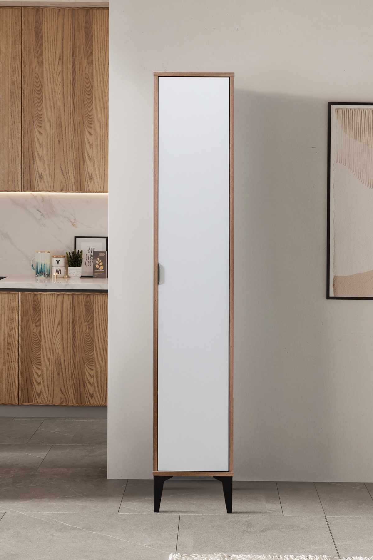 Στήλη Αποθήκευσης Longos Λευκό 35x37x190 εκ. Μελαμίνης