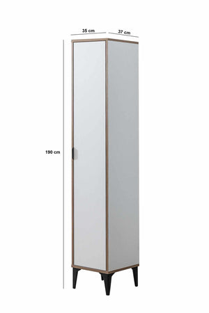 Στήλη Αποθήκευσης Longos Λευκό 35x37x190 εκ. Μελαμίνης