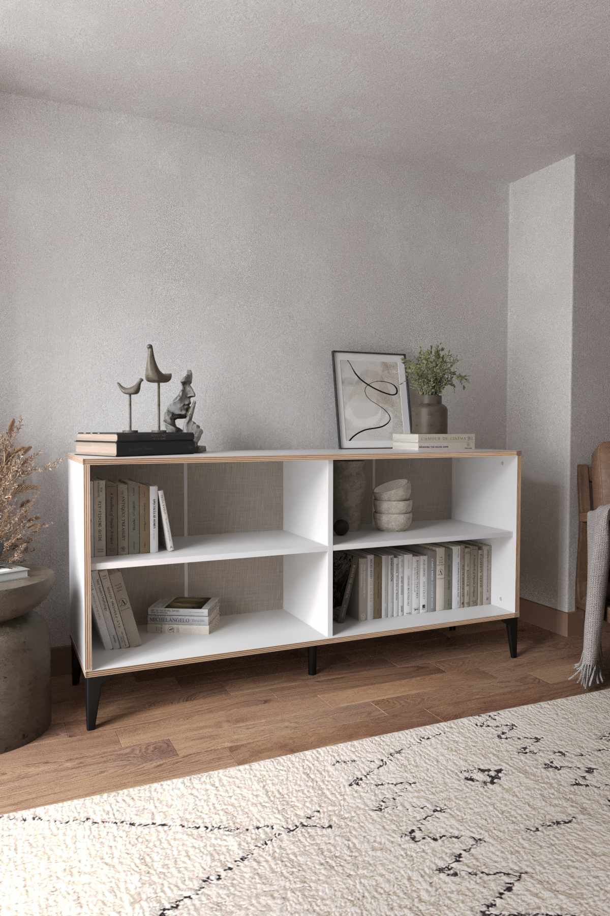 Μπουφές Longos Λευκό 160x44x80 εκ. Μελαμίνης - Pakobazaar