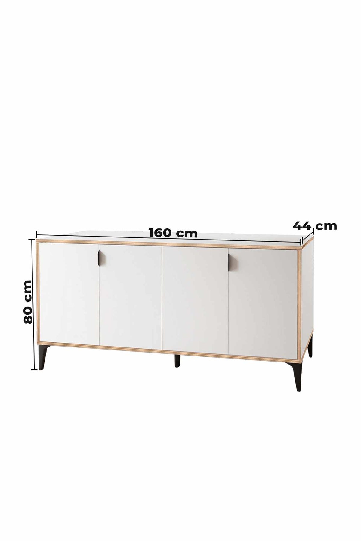 Μπουφές Longos Λευκό 160x44x80 εκ. Μελαμίνης - Pakobazaar