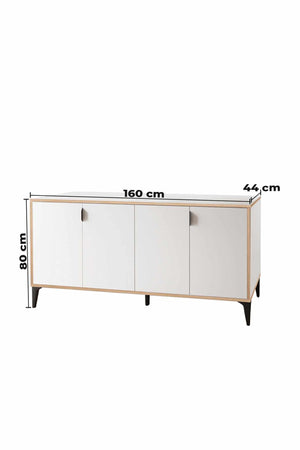 Μπουφές Longos Λευκό 160x44x80 εκ. Μελαμίνης - Pakobazaar
