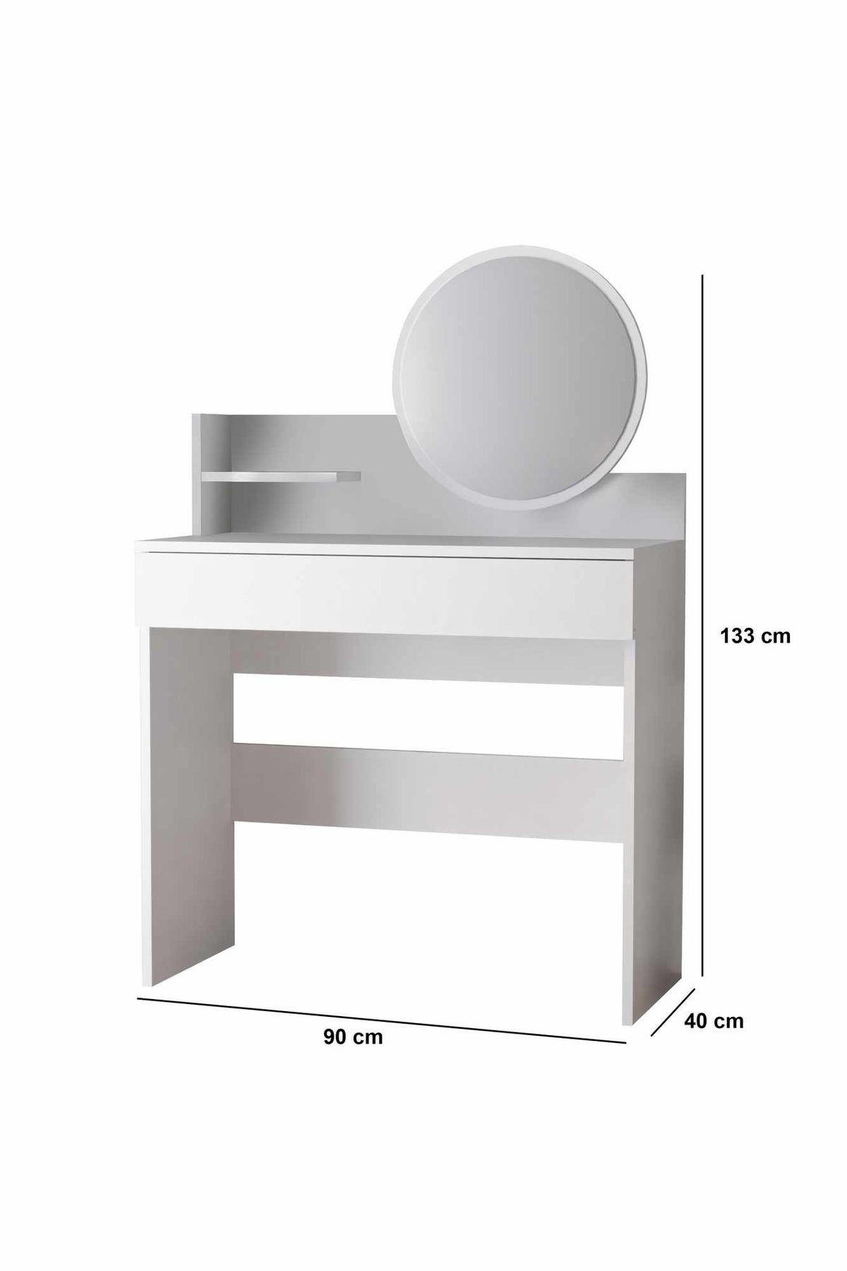 Τουαλέτα Pouri Λευκό 90x40x133 εκ. Μελαμίνης Κωδ. 1609