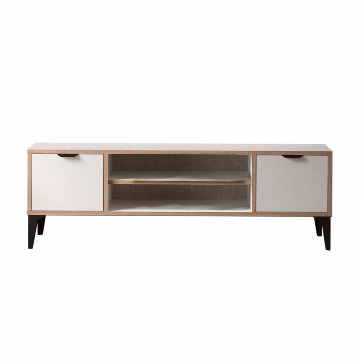 Έπιπλο Τηλεόρασης Longos Λευκό 140x35x46 εκ. Μελαμίνης - Pakobazaar