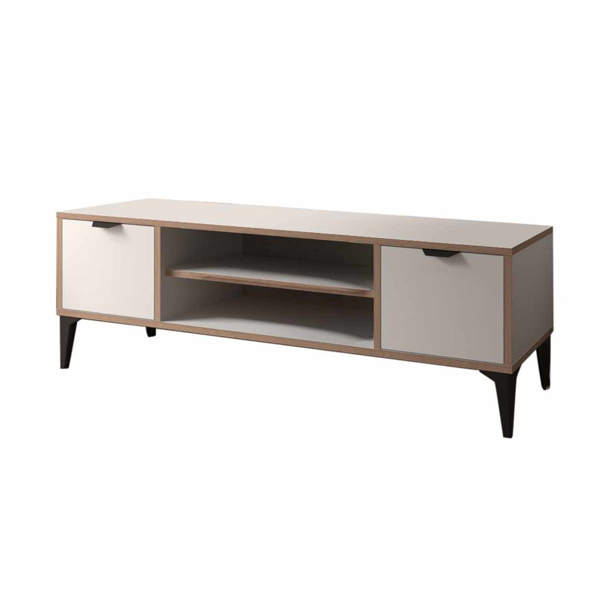 Έπιπλο Τηλεόρασης Longos Λευκό 140x35x46 εκ. Μελαμίνης - Pakobazaar