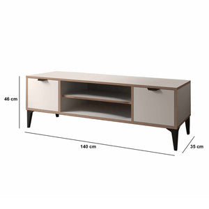 Έπιπλο Τηλεόρασης Longos Λευκό 140x35x46 εκ. Μελαμίνης - Pakobazaar