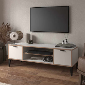 Έπιπλο Τηλεόρασης Longos Λευκό 140x35x46 εκ. Μελαμίνης - Pakobazaar
