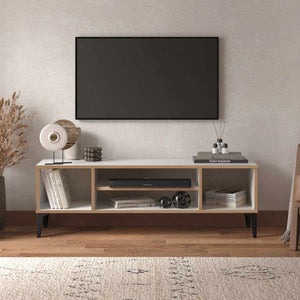 Έπιπλο Τηλεόρασης Longos Λευκό 140x35x46 εκ. Μελαμίνης - Pakobazaar