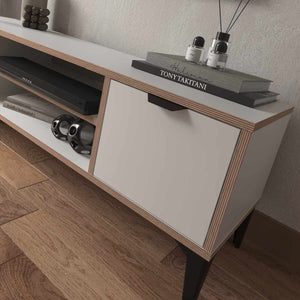 Έπιπλο Τηλεόρασης Longos Λευκό 140x35x46 εκ. Μελαμίνης - Pakobazaar