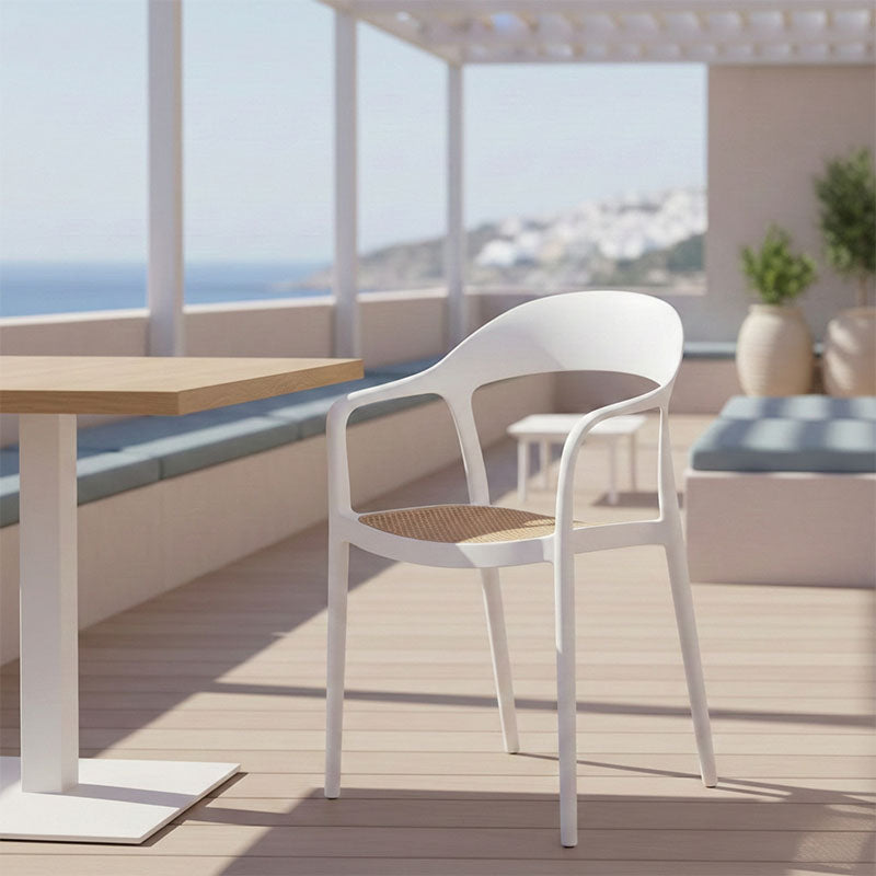 Πολυθρόνα Ember στοιβαζόμενη  με UV protection PP μπεζ- λευκό 52.5x56.5x81εκ. - Image 2