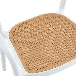 Πολυθρόνα Ember στοιβαζόμενη  με UV protection PP μπεζ- λευκό 52.5x56.5x81εκ. - Image 5