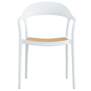 Πολυθρόνα Ember στοιβαζόμενη  με UV protection PP μπεζ- λευκό 52.5x56.5x81εκ. - Image 6