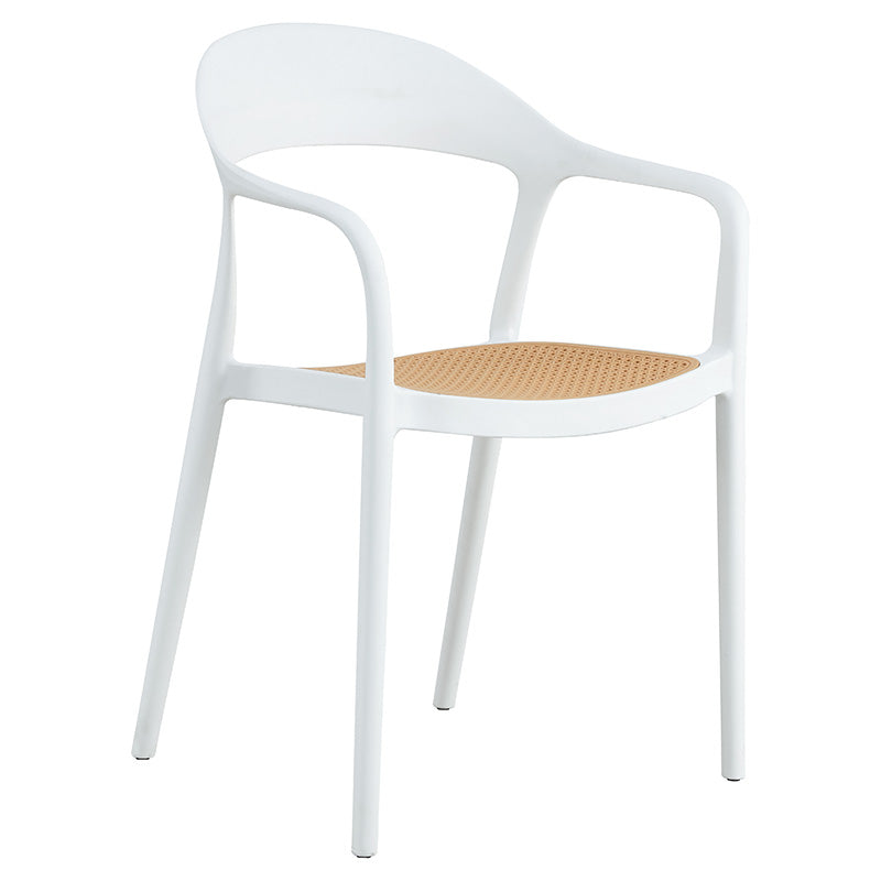 Πολυθρόνα Ember στοιβαζόμενη  με UV protection PP μπεζ- λευκό 52.5x56.5x81εκ. - Image 1