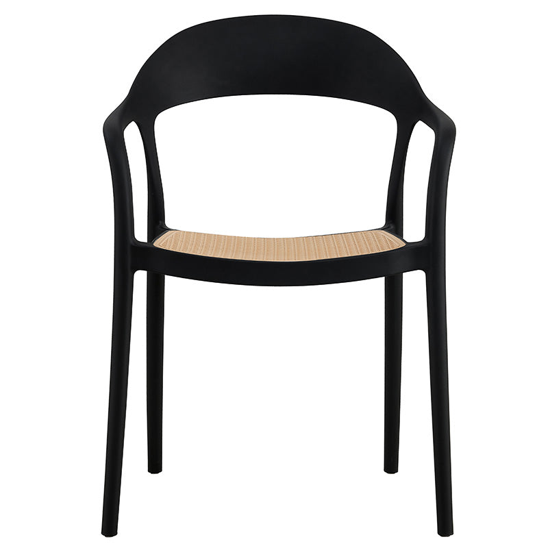 Πολυθρόνα Ember στοιβαζόμενη  με UV protection PP μπεζ-μαύρο 52.5x56.5x81εκ. - Pakobazaar