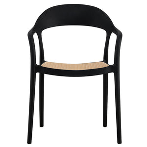 Πολυθρόνα Ember στοιβαζόμενη  με UV protection PP μπεζ-μαύρο 52.5x56.5x81εκ. - Pakobazaar