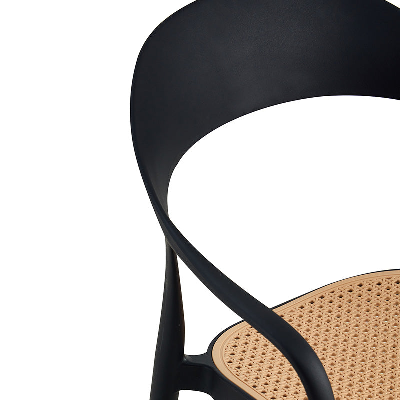 Πολυθρόνα Ember στοιβαζόμενη  με UV protection PP μπεζ-μαύρο 52.5x56.5x81εκ. - Pakobazaar