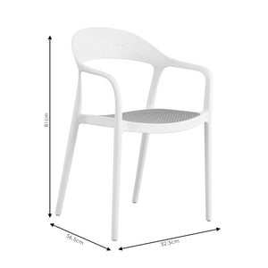 Πολυθρόνα Ember στοιβαζόμενη  με UV protection PP μπεζ-μαύρο 52.5x56.5x81εκ. - Pakobazaar