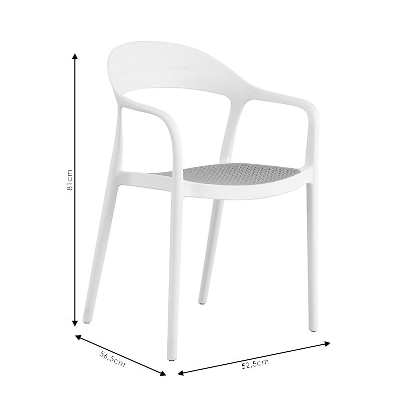 Πολυθρόνα Ember στοιβαζόμενη  με UV protection PP μπεζ-μαύρο 52.5x56.5x81εκ. - Pakobazaar