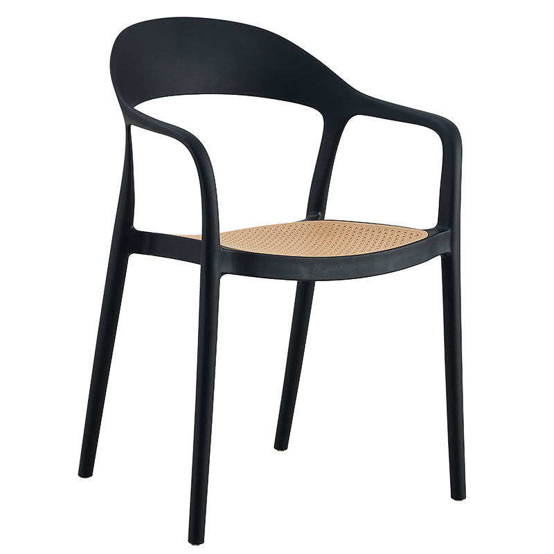 Πολυθρόνα Ember στοιβαζόμενη  με UV protection PP μπεζ-μαύρο 52.5x56.5x81εκ. - Pakobazaar