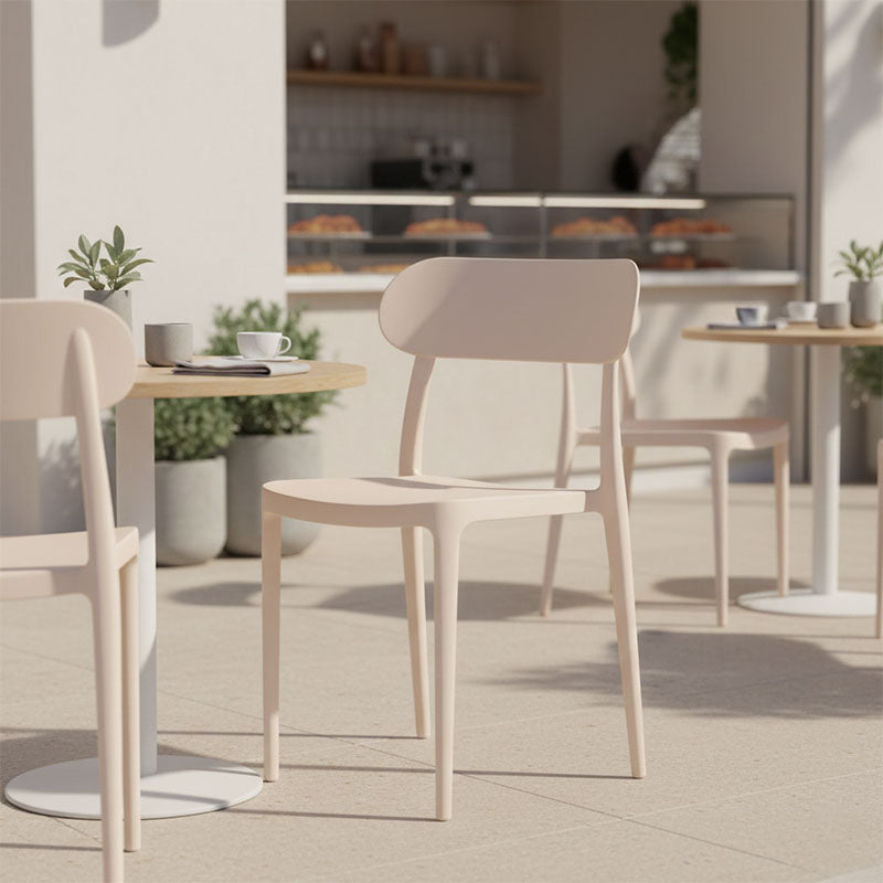Καρέκλα Amvroan στοιβαζόμενη  με UV protection cappuccino pp 51x49x79.5εκ - Image 2