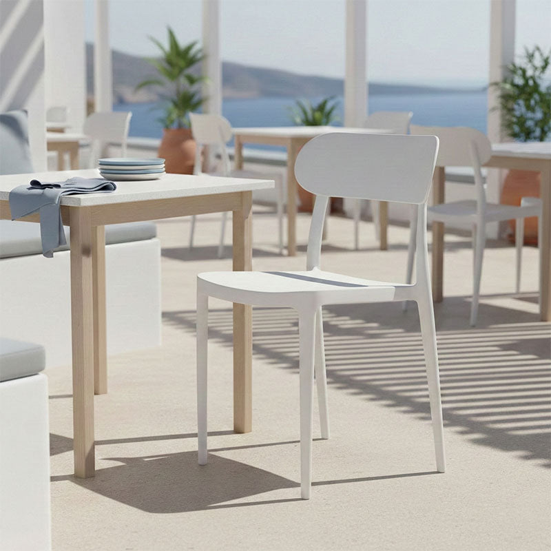 Καρέκλα Amvroan στοιβαζόμενη  με UV protection λευκό pp 51x49x79.5εκ - Pakobazaar