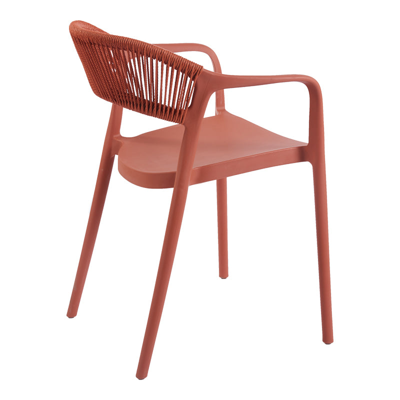 Πολυθρόνα Ankara  στοιβαζόμενη pp-pe rattan σε terracotta απόχρωση 54x55.5x77εκ - Pakobazaar