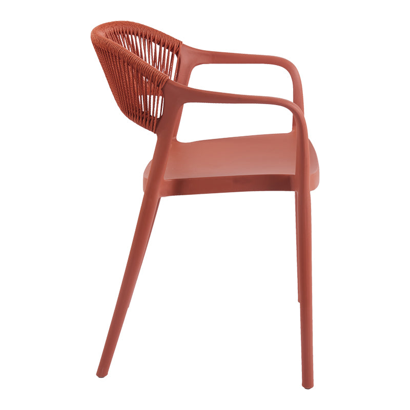 Πολυθρόνα Ankara  στοιβαζόμενη pp-pe rattan σε terracotta απόχρωση 54x55.5x77εκ - Pakobazaar
