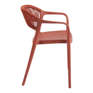 Πολυθρόνα Ankara  στοιβαζόμενη pp-pe rattan σε terracotta απόχρωση 54x55.5x77εκ - Pakobazaar