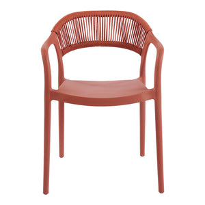 Πολυθρόνα Ankara  στοιβαζόμενη pp-pe rattan σε terracotta απόχρωση 54x55.5x77εκ - Pakobazaar
