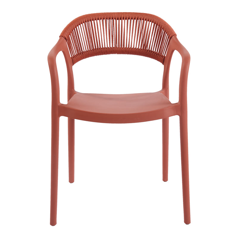 Πολυθρόνα Ankara  στοιβαζόμενη pp-pe rattan σε terracotta απόχρωση 54x55.5x77εκ - Pakobazaar