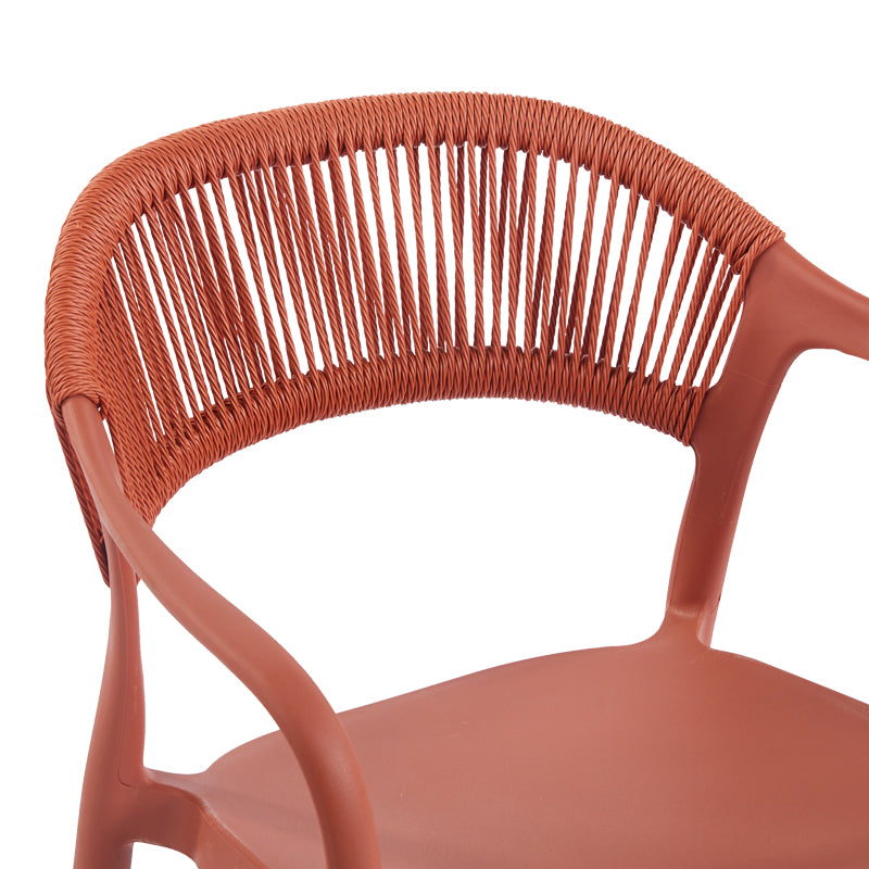 Πολυθρόνα Ankara  στοιβαζόμενη pp-pe rattan σε terracotta απόχρωση 54x55.5x77εκ - Pakobazaar