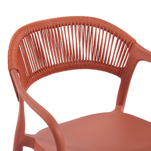 Πολυθρόνα Ankara  στοιβαζόμενη pp-pe rattan σε terracotta απόχρωση 54x55.5x77εκ - Pakobazaar